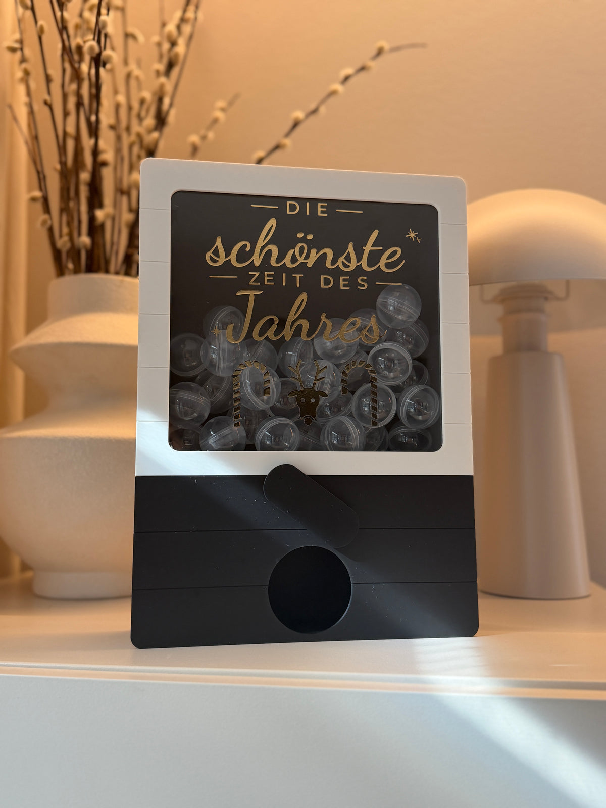 Kugelautomat-Adventskalender „Die schönste Zeit des Jahres“, personalisierbar & zum Selbstbefüllen